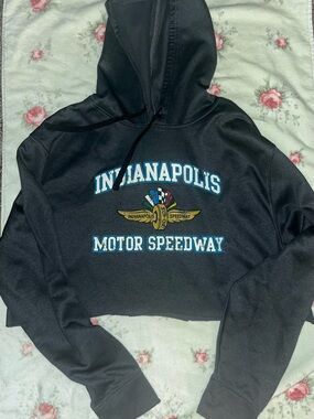 Indianapolis Motor Speedway Gray Cropped Hoodie